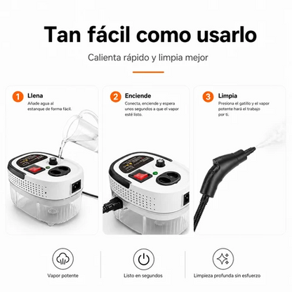 Limpiador a Vapor Portátil 2500W PRO